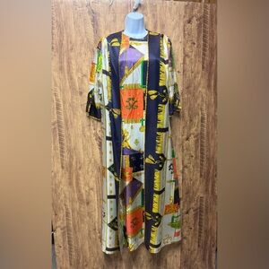 Multicolor Geometric Print Women's Kaftan